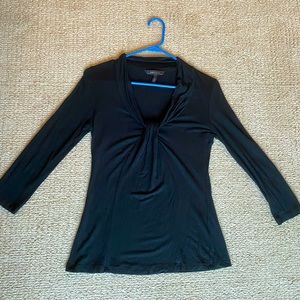 BCBG Max Azria Black 3/4-Sleeve Shirt
